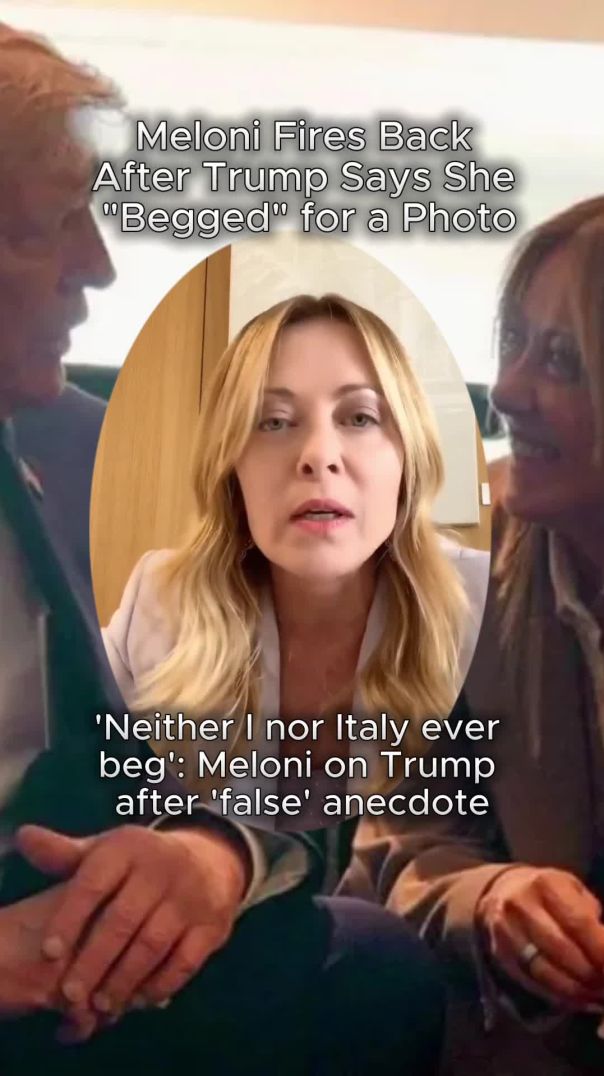 Meloni Fires Back After Trump Says She "Begged" for a Photo 😳🇮🇹🇺🇸 #trump #meloni #italy #g7 #