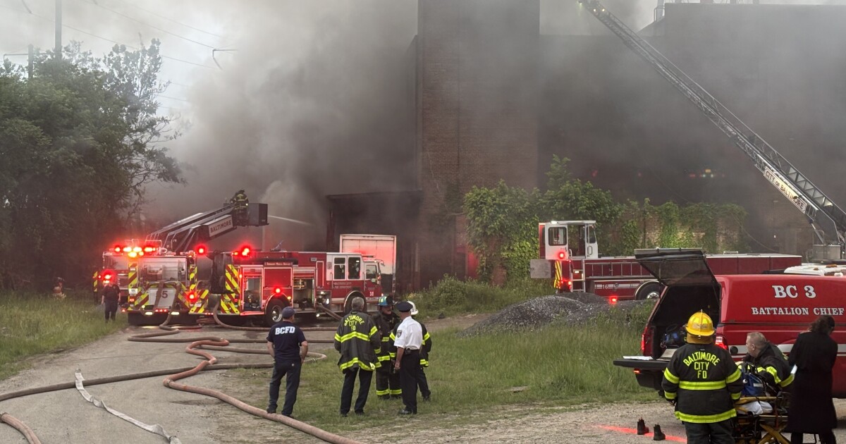 Baltimore City Fire on the scene of major multi-story warehouse fire