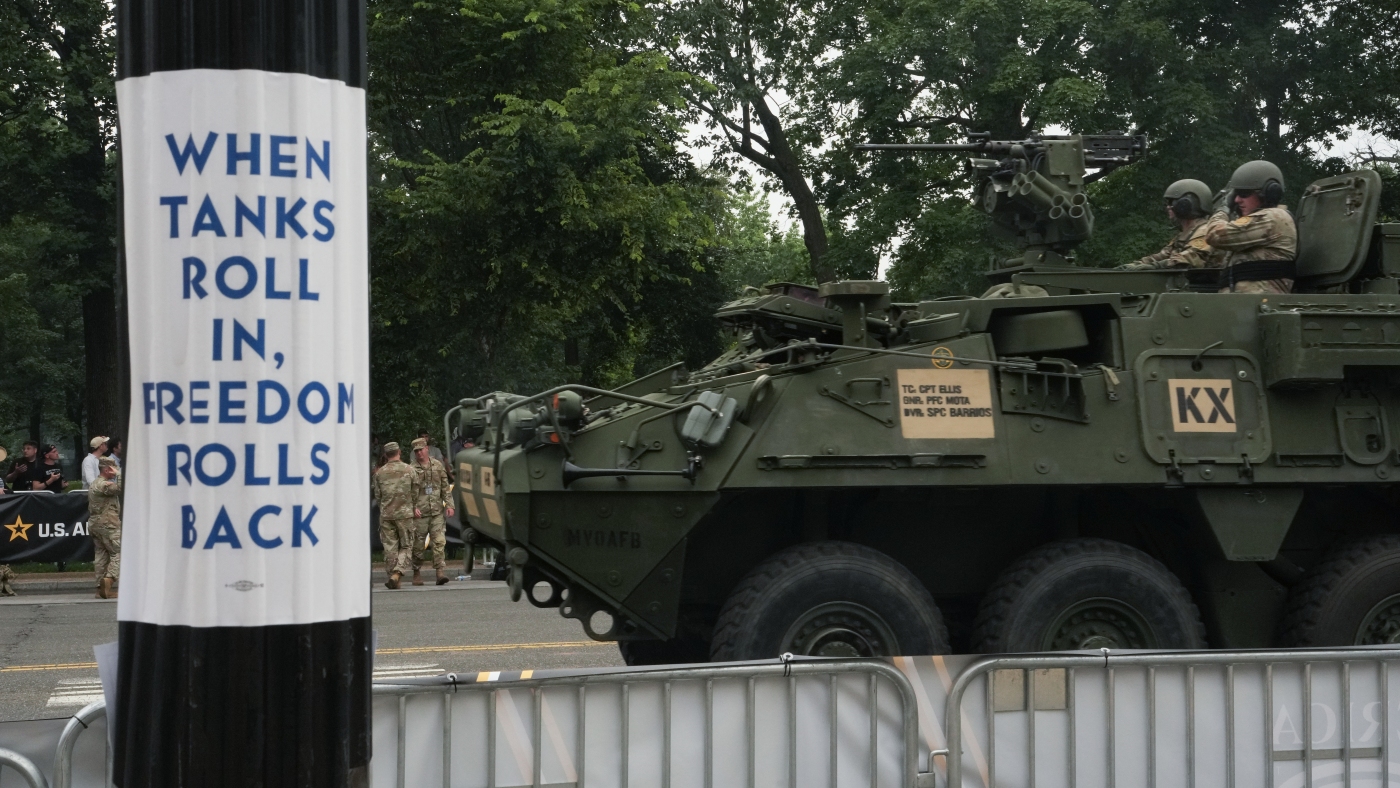 split-screen of a divided America : NPR