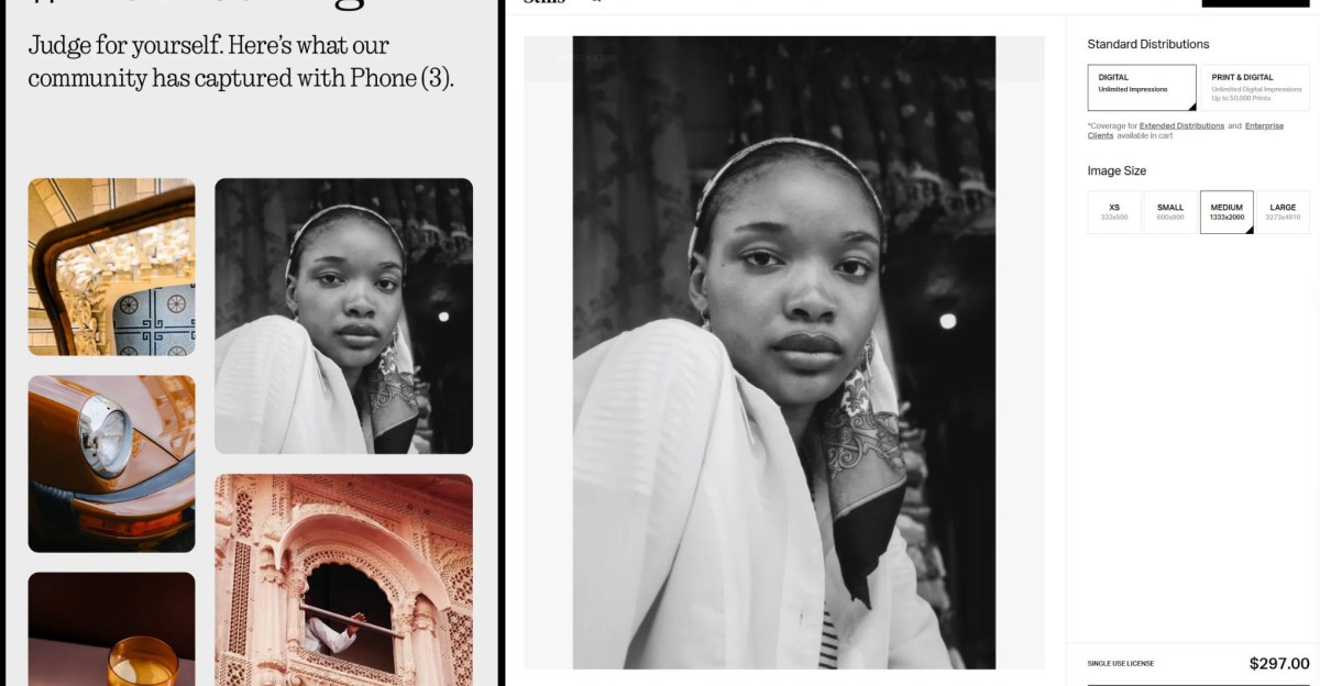 Nothing busted using professional photos as Phone 3 samples