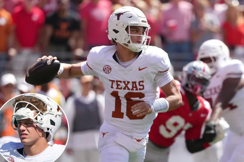 Arch Manning has awful first half as Texas' starting QB