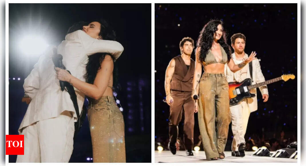 Have Nick Jonas and Demi Lovato buried the hatchet? 'Camp Rock' fans get emotional as singers hug it out post Jonas Brothers show: PICS |