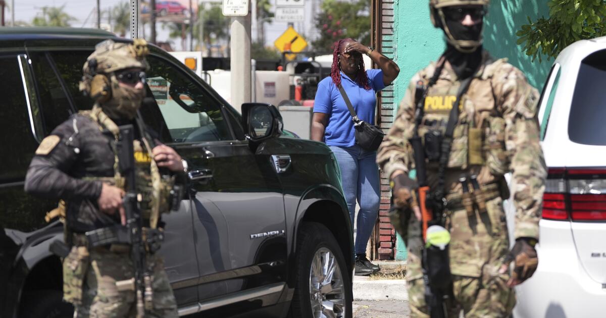 Immigration agent fires shots at vehicle with people inside in San Bernardino operation